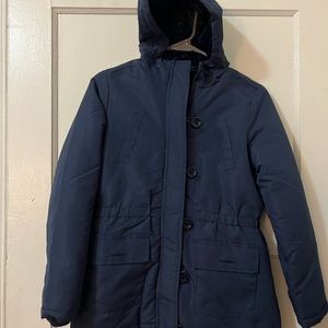 Glamsia Girls Navy Blue Polyester Coat with hood Size 8/10